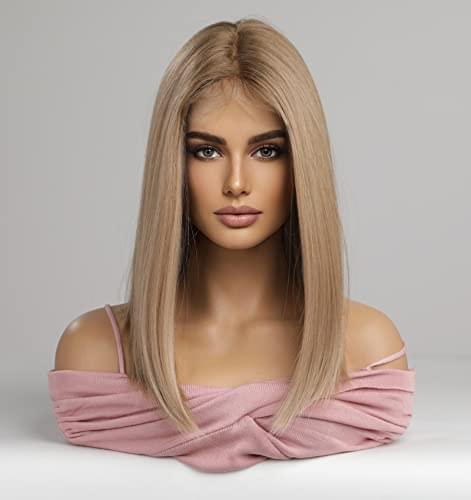 12 inch Light Brown Loose Curly Lace Front Wig with Middle Part - Image 13