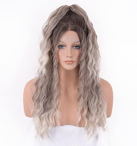 12 inch Light Brown Loose Curly Lace Front Wig with Middle Part - Image 149
