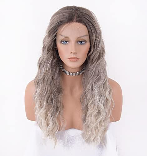 12 inch Light Brown Loose Curly Lace Front Wig with Middle Part - Image 160