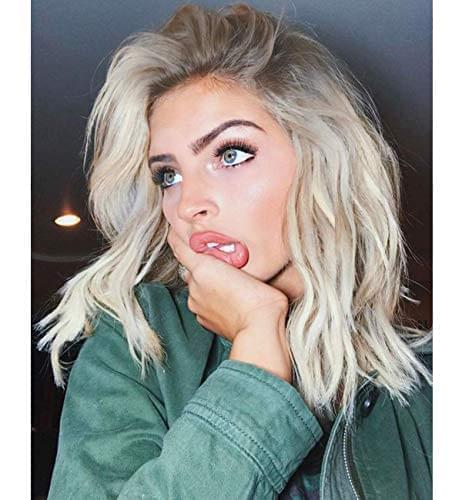 12 inch Light Brown Loose Curly Lace Front Wig with Middle Part - Image 167
