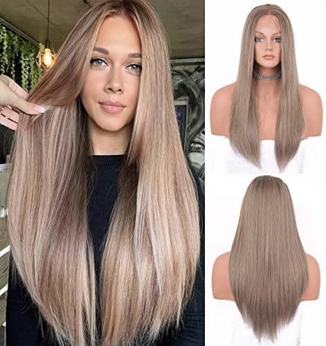 12 inch Light Brown Loose Curly Lace Front Wig with Middle Part - Image 29