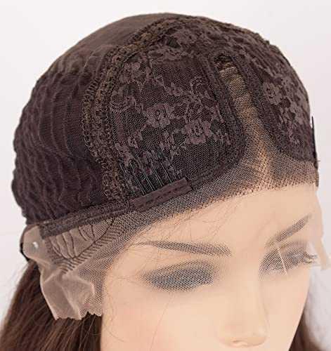 12 inch Light Brown Loose Curly Lace Front Wig with Middle Part - Image 5