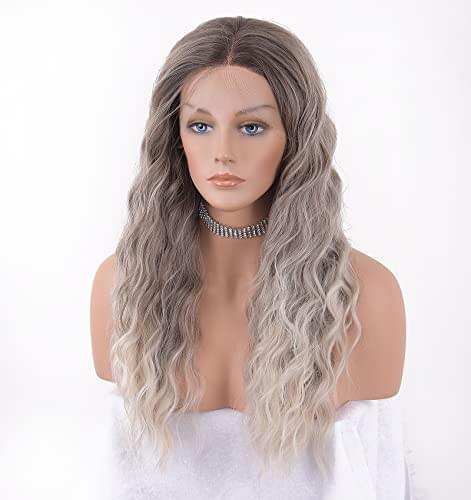 12 inch Light Brown Loose Curly Lace Front Wig with Middle Part - Image 55