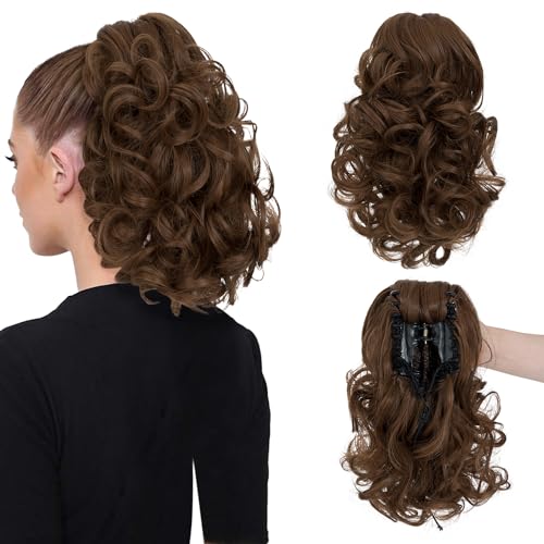 12” Short Curly Claw Ponytail Extension Clip In On Hairpiece