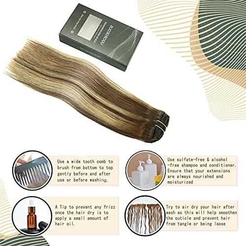 14-22" Clip In Brazilian Human Hair Extensions 120g 7pcs Set - Image 42