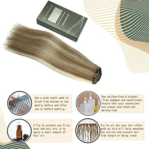 14-22" Clip In Brazilian Human Hair Extensions 120g 7pcs Set - Image 56