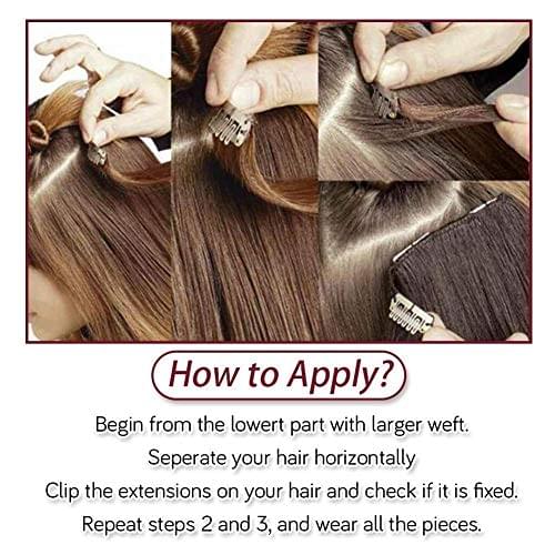 14-22" Clip In Brazilian Human Hair Extensions 120g 7pcs Set - Image 65
