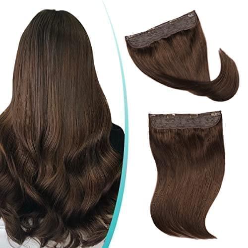 14 inch Chocolate Brown Invisible Fish Line Hair Extension - Image 4