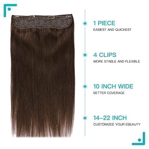 14 inch Chocolate Brown Invisible Fish Line Hair Extension - Image 6