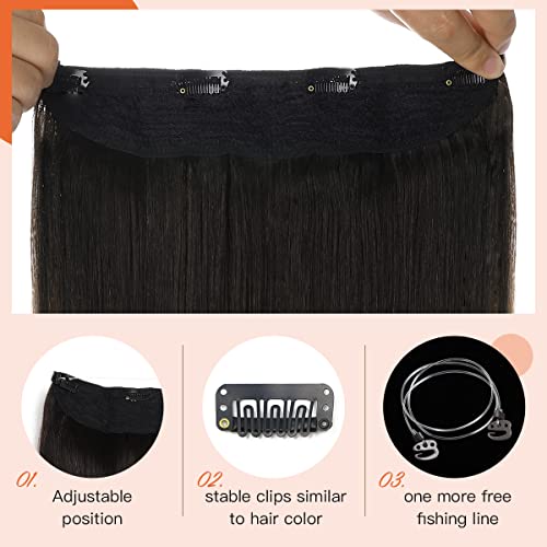22 Inch Ombre Human Hair Wire Halo Hair Extension - Image 32
