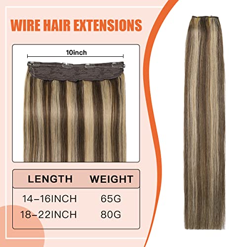 22 Inch Ombre Human Hair Wire Halo Hair Extension - Image 43