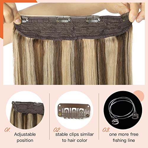 22 Inch Ombre Human Hair Wire Halo Hair Extension - Image 45