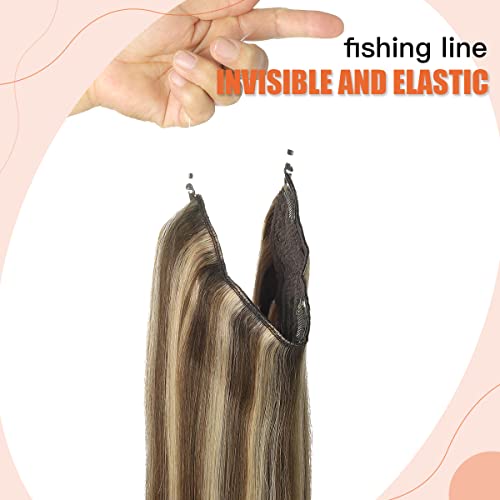 22 Inch Ombre Human Hair Wire Halo Hair Extension - Image 46