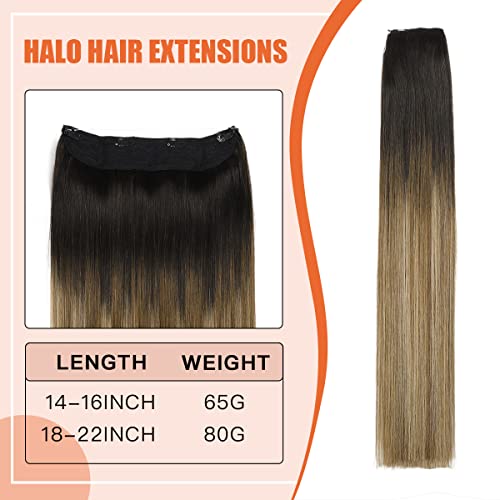 22 Inch Ombre Human Hair Wire Halo Hair Extension - Image 49