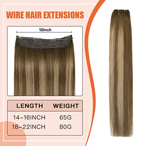 22 Inch Ombre Human Hair Wire Halo Hair Extension - Image 51
