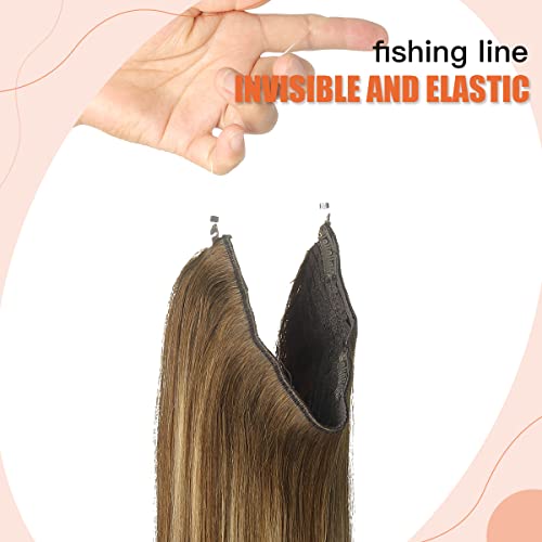 22 Inch Ombre Human Hair Wire Halo Hair Extension - Image 54