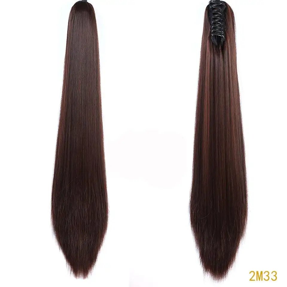24 Inch Long Straight Claw Clip In Ponytail Extension - Image 4