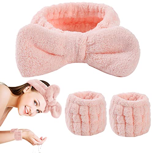 3 Pcs Spa Headband Wrist Washband Set