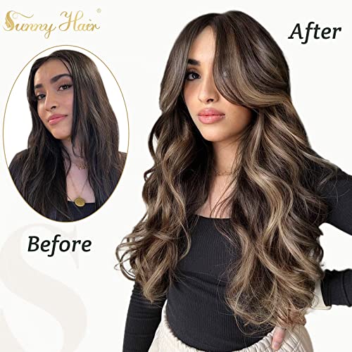 Caramel Blonde Highlighted Pre Bond Human Hair Nano Tip Extensions - Image 6