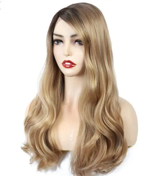 Carly Ombre Wavy Long Lace front Black Brown Blonde Wig