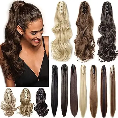 Clip in Jaw Ponytail Hairpiece Hair Extension - Image 8