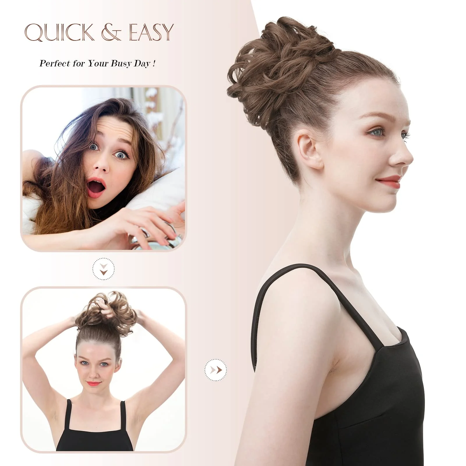 Curly Large Hair Bun Scrunchie Extension - Image 22