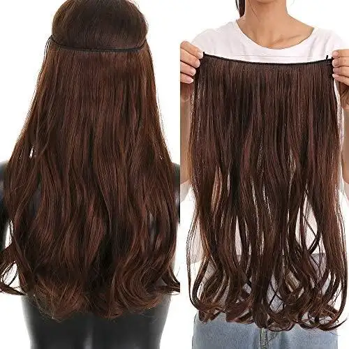 Curly Synthetic Halo Hair Extensions 20" - Image 11