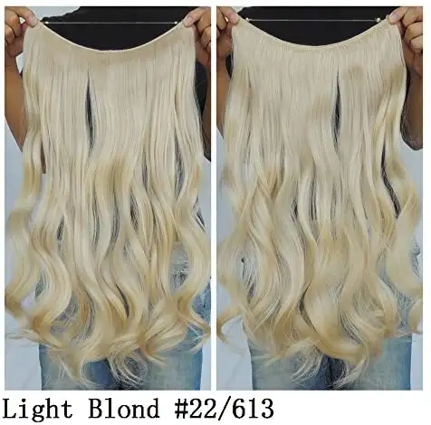 Curly Synthetic Halo Hair Extensions 20" - Image 12
