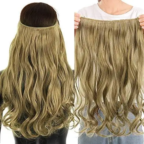 Curly Synthetic Halo Hair Extensions 20" - Image 14