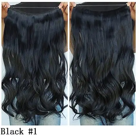 Curly Synthetic Halo Hair Extensions 20" - Image 15