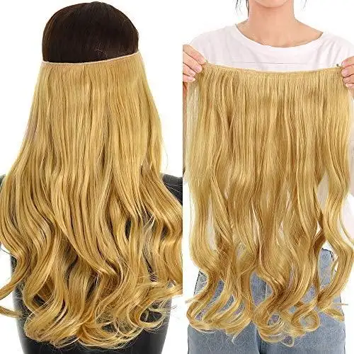 Curly Synthetic Halo Hair Extensions 20" - Image 16