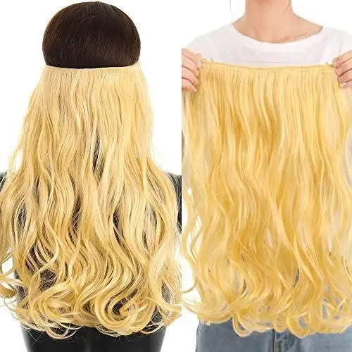 Curly Synthetic Halo Hair Extensions 20" - Image 17