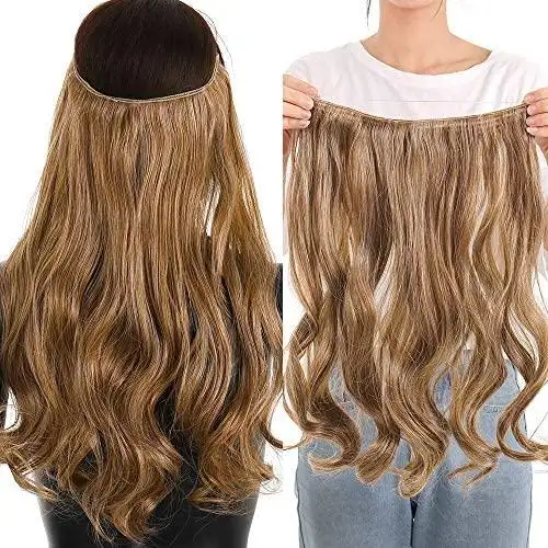 Curly Synthetic Halo Hair Extensions 20" - Image 19