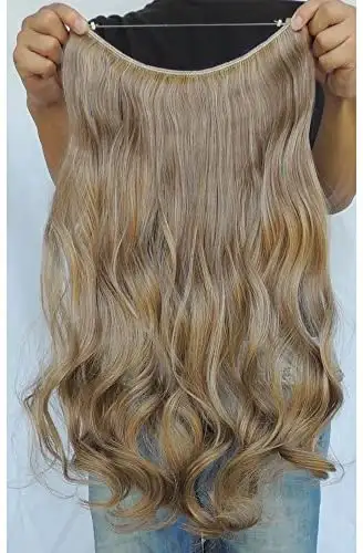 Curly Synthetic Halo Hair Extensions 20" - Image 4