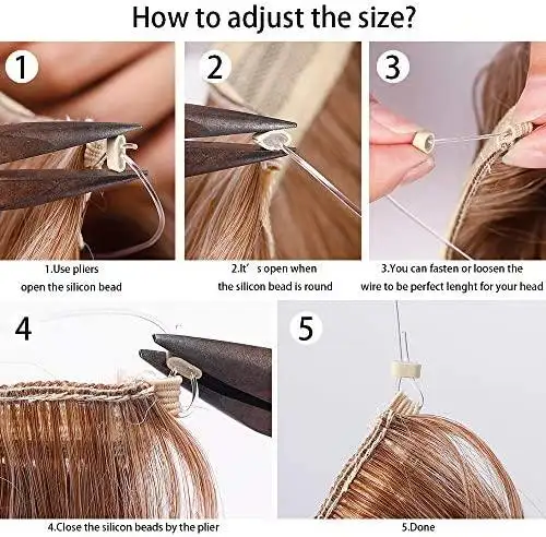 Curly Synthetic Halo Hair Extensions 20" - Image 7