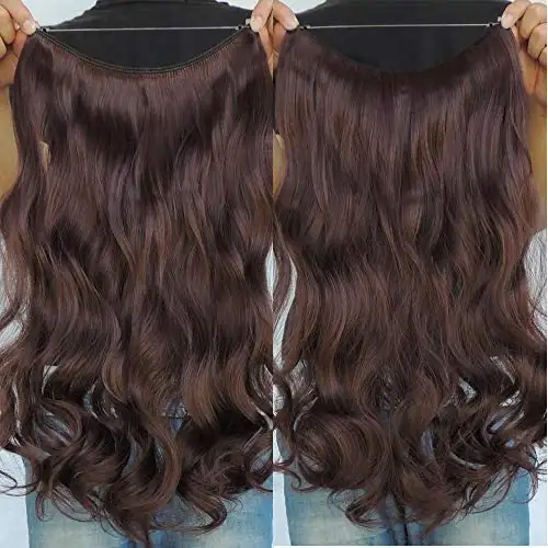 Curly Synthetic Halo Hair Extensions 20" - Image 9