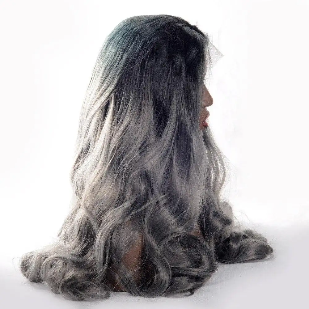 Dark Grey Body Wave Synthetic Lace Front Wig - Image 3
