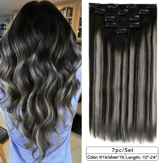 Double Wefted Clip In Hair Extension Human Hair 105g -7pcs - Image 14