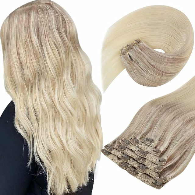 Double Wefted Clip In Hair Extension Human Hair 105g -7pcs - Image 16