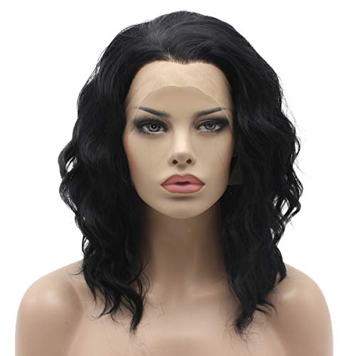 Ebony Full Density Half Hand Tied Heat Friendly Synthetic Lace Front Wig