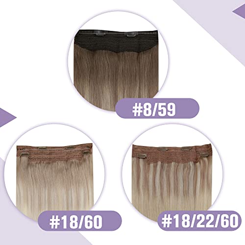 Fish Line Halo Hair Extensions with Clips - Image 20