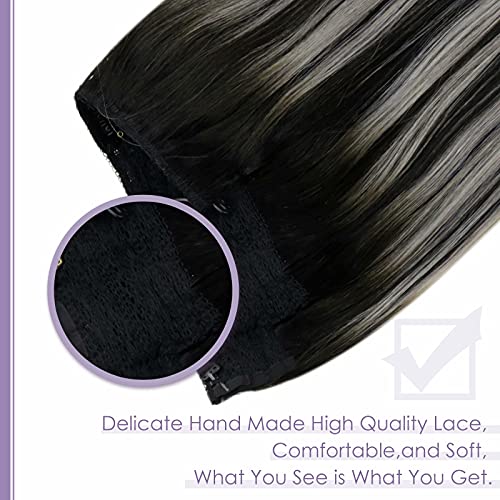 Fish Line Halo Hair Extensions with Clips - Image 97
