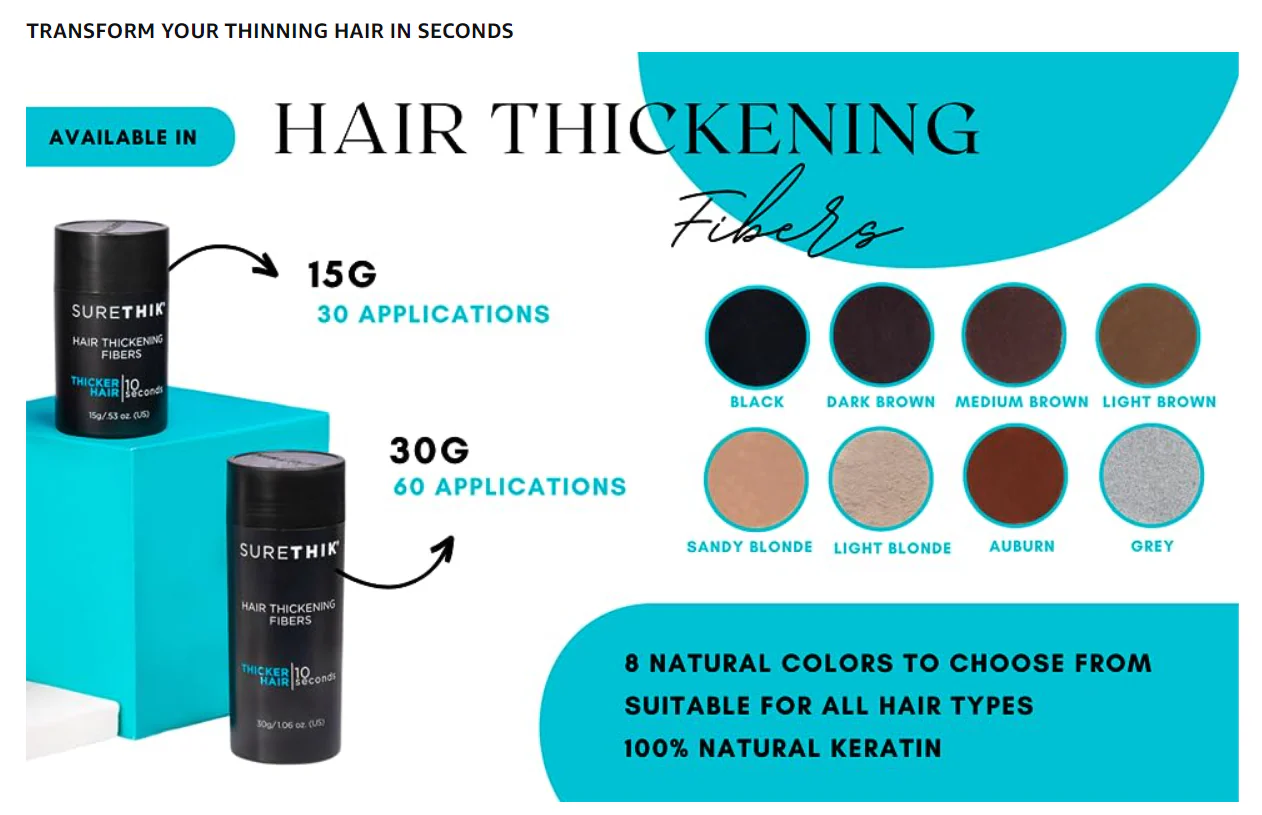 Hair Thickening Fibers for Thicker Looking Hair - Image 2