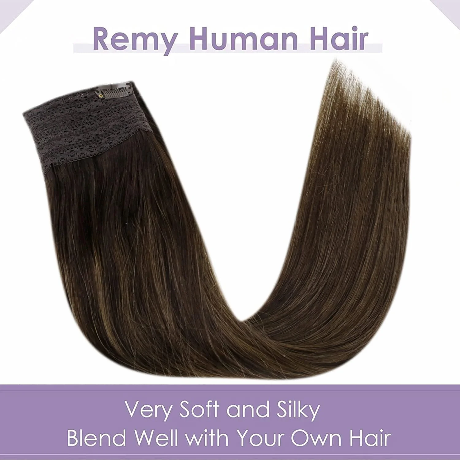 Halo Wire Hair Extensions Human Hair - Image 103