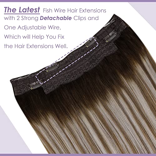 Halo Wire Hair Extensions Human Hair - Image 119