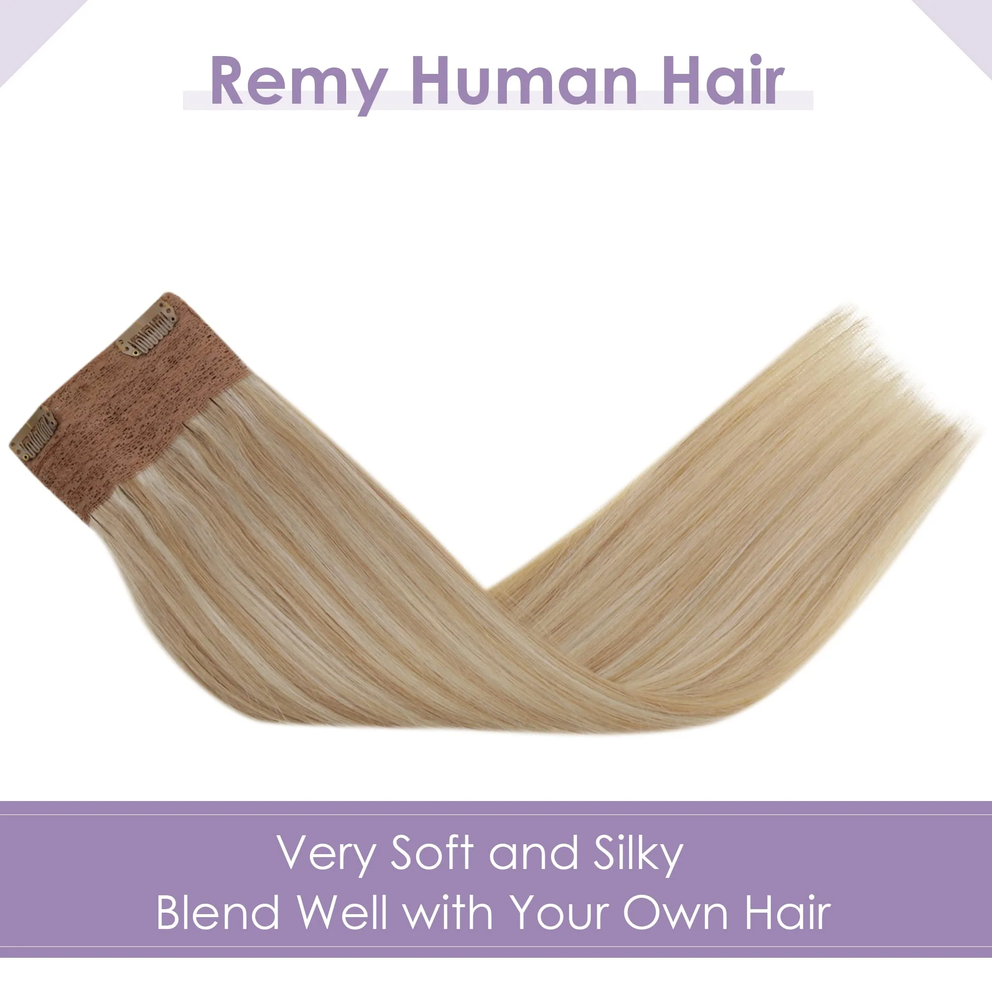 Halo Wire Hair Extensions Human Hair - Image 9