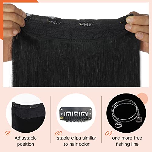 Halo Wire Human Hair Extensions - Image 11