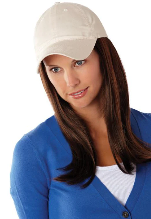 Hat with Hairpiece Attached Long