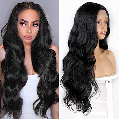 Heat friendly synthetic lace front wig