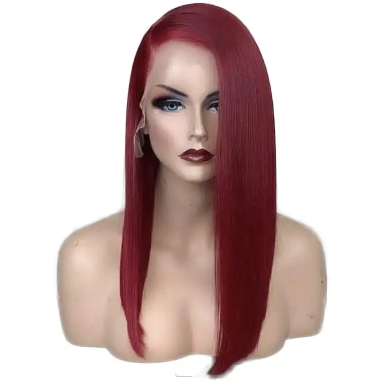 Henna Red Wig Side Part Synthetic Lace Front Wig with Natural Hairline - Image 2